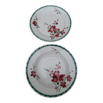 Ensemble assiette plate et assiette creuse Badenviller