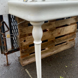 Washbasin double basin with enamelled column base Art Deco XX century