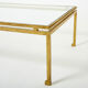 Coffee table beaten iron gilded glass Maison Ramsay 1950