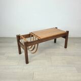 Vintage brutalist coffee table in solid oak 1970