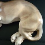 Sleeping dog sculpture, setter, pointer, Royal Copenhagen porcelain