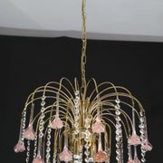 Meryl Streep, Pink Murano Flowers and Crystal Drops Chandelier, 1980s