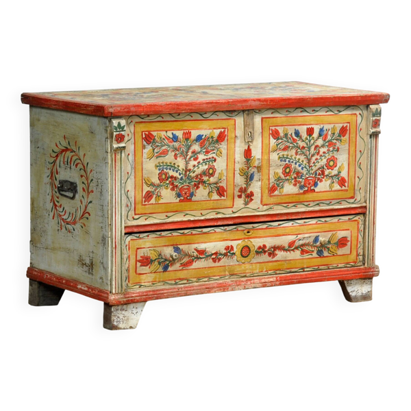 Coffre de mariée art populaire, vers 1950