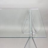 chrome trestle table