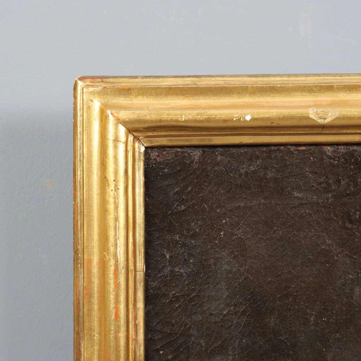 Ancient painting, portrait of a clergyman, oil on canvas, 18th century.