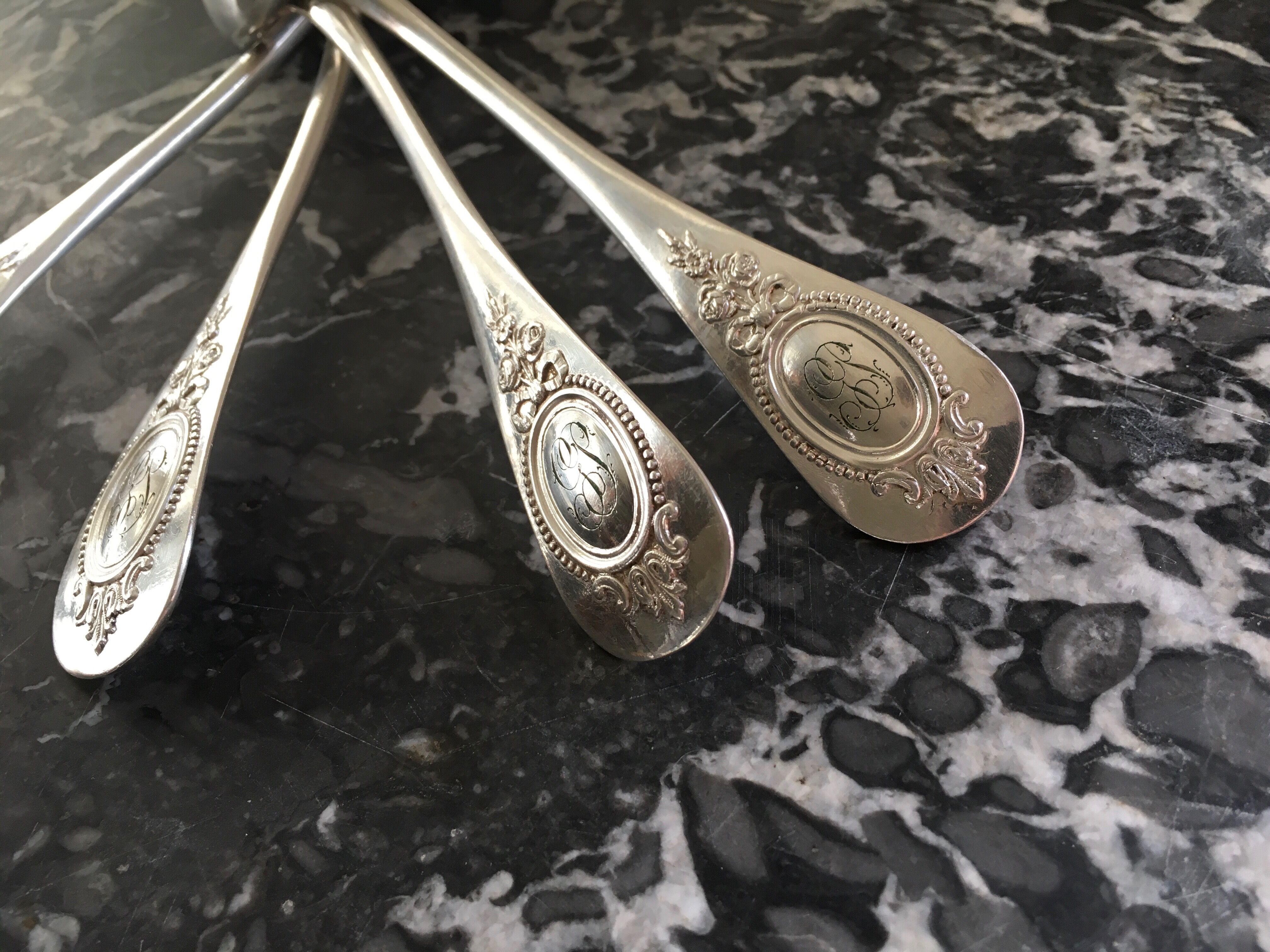 Cailar Bayard silver metal soup spoons
