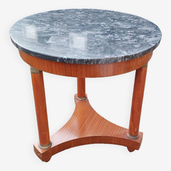 Empire style pedestal table with marble top