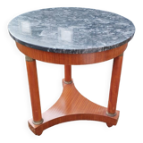 Empire style pedestal table with marble top