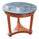 Empire style pedestal table with marble top