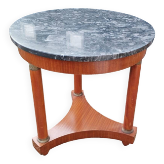 Empire style pedestal table with marble top