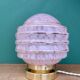 Vintage art deco globe table lamp in pink and gold Clichy glass