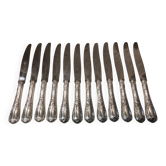 12 silver-plated table knives by Christofle Marly, 24.6cm