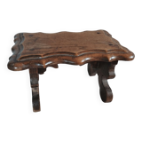 Wooden footrest stool, folk art craft
