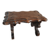 Tabouret repose-pied bois, artisanat art populaire