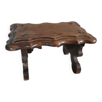 Wooden footrest stool, folk art craft