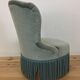 Fauteuil crapaud velours vert à franges