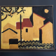 Oil on cardboard wood, France 1960 vintage