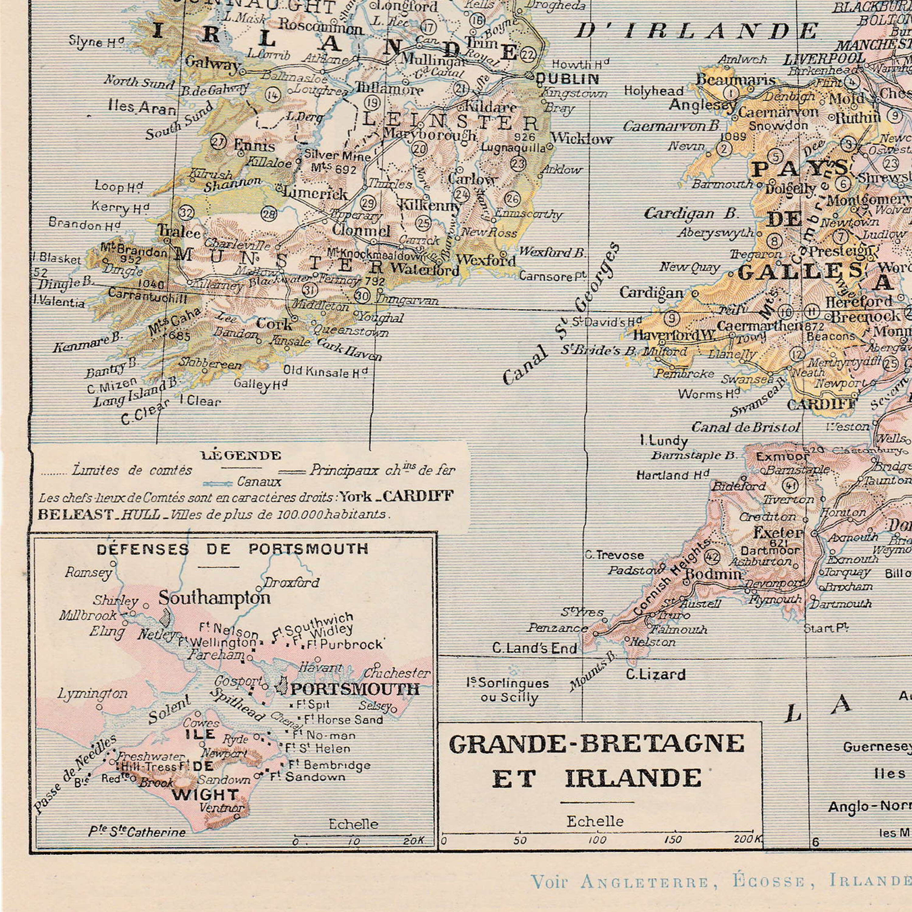 Old map Great Britain Ireland and Scotland 1897