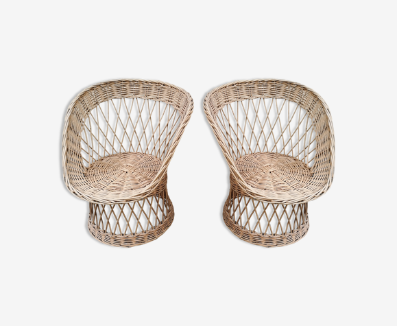 Fauteuils enfant rotin