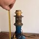 Blue Enamelled Ceramic Lamp Base Brass Vintage Oil Lamp Style