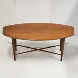 Scandinavian coffee table in teak & glass 1960 vintage