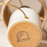 Table lamp mustard pot and jute string lampshade