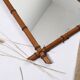 Old turned wooden mirror imitation bamboo