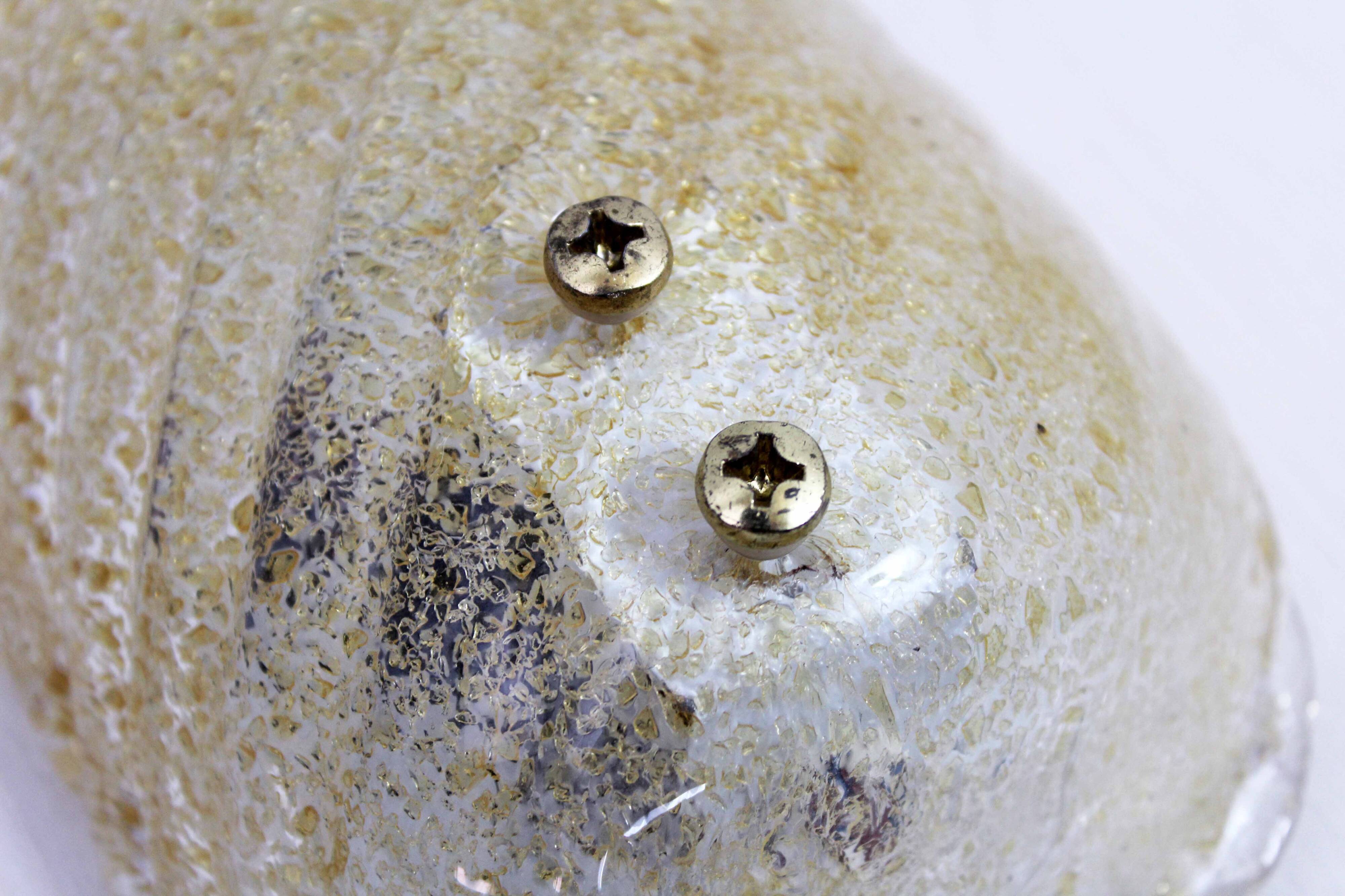 Pair of gilded glass wall lights 1970