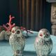 Salière poivrière forme chouette (hibou) vintages métal argenté