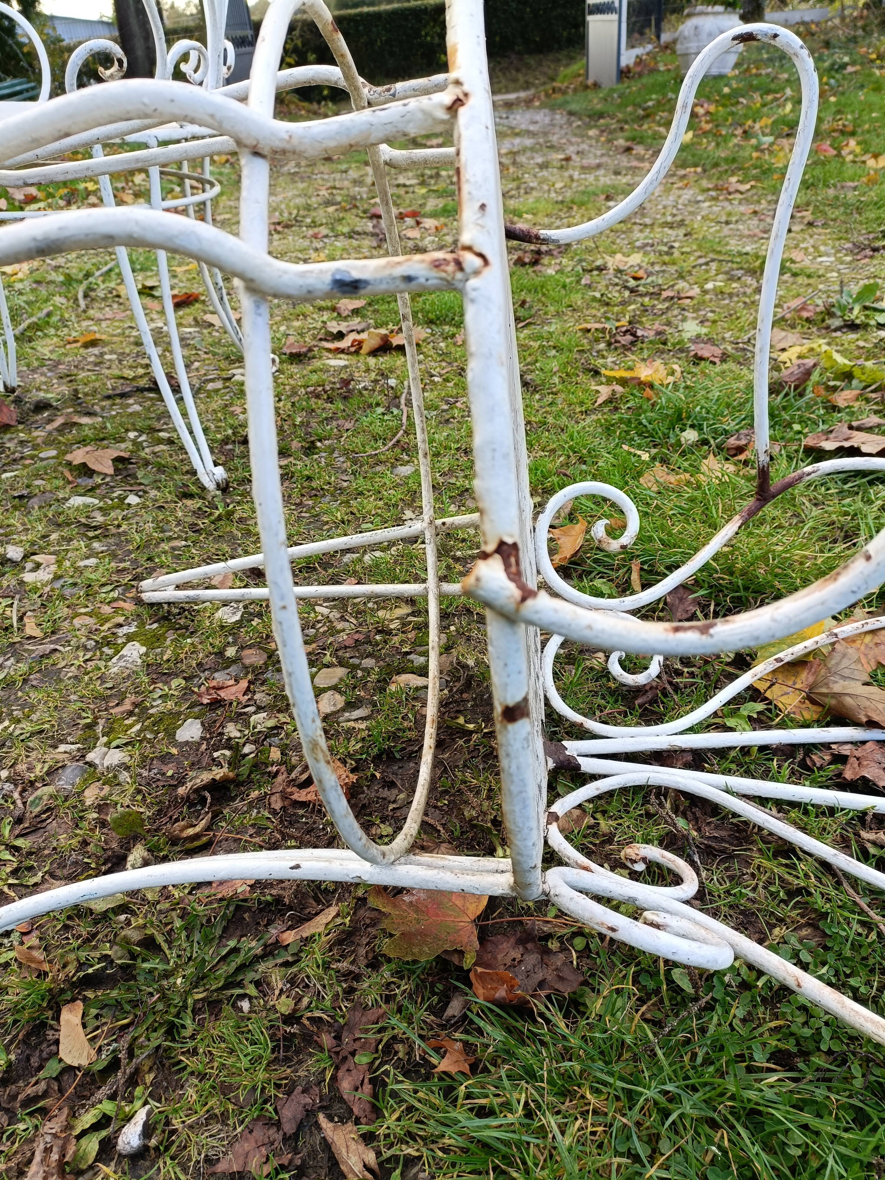Paire de fauteuils de jardin anciens fer plein métal