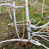 Paire de fauteuils de jardin anciens fer plein métal