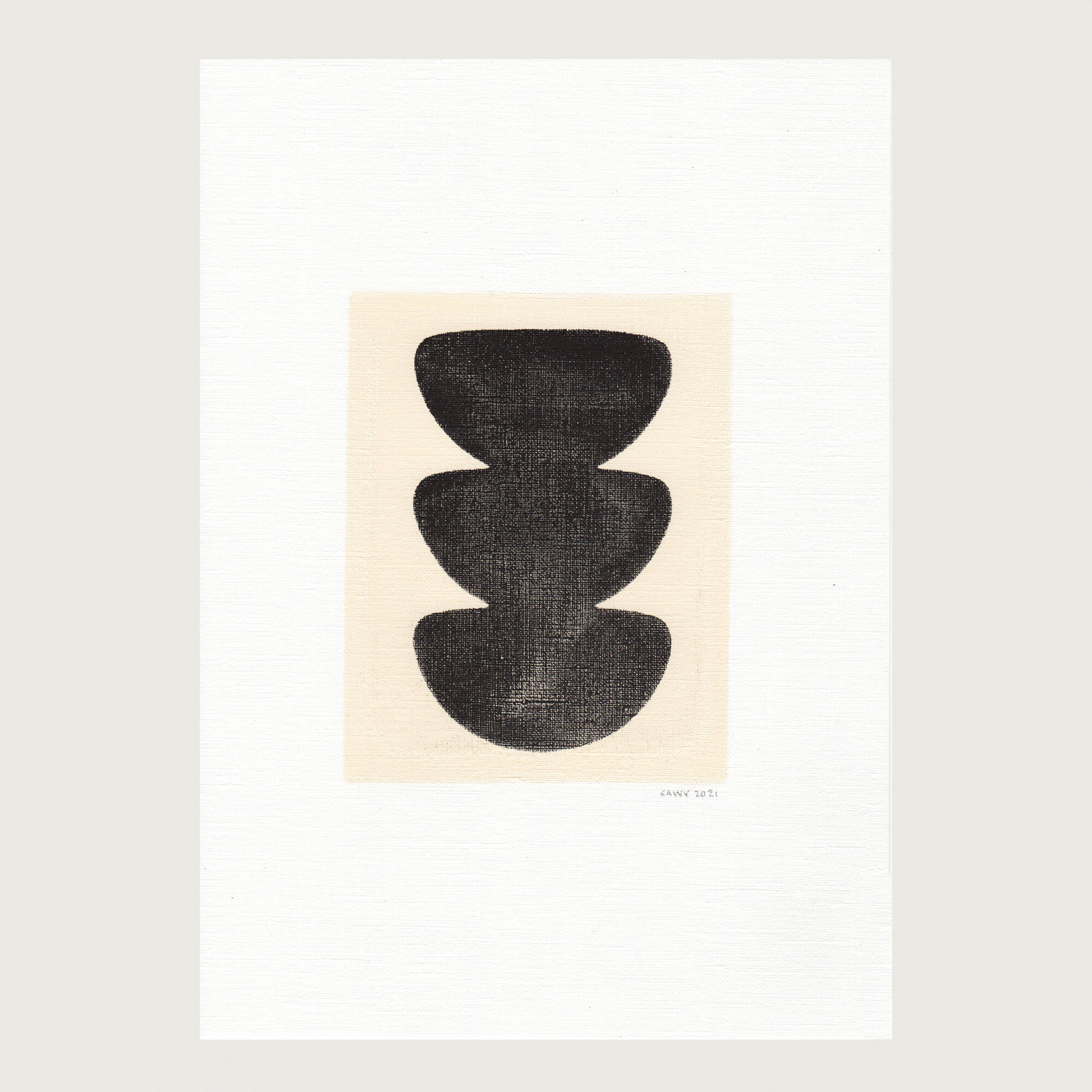Ensemble de  3 peintures sur papier  signés Eawy