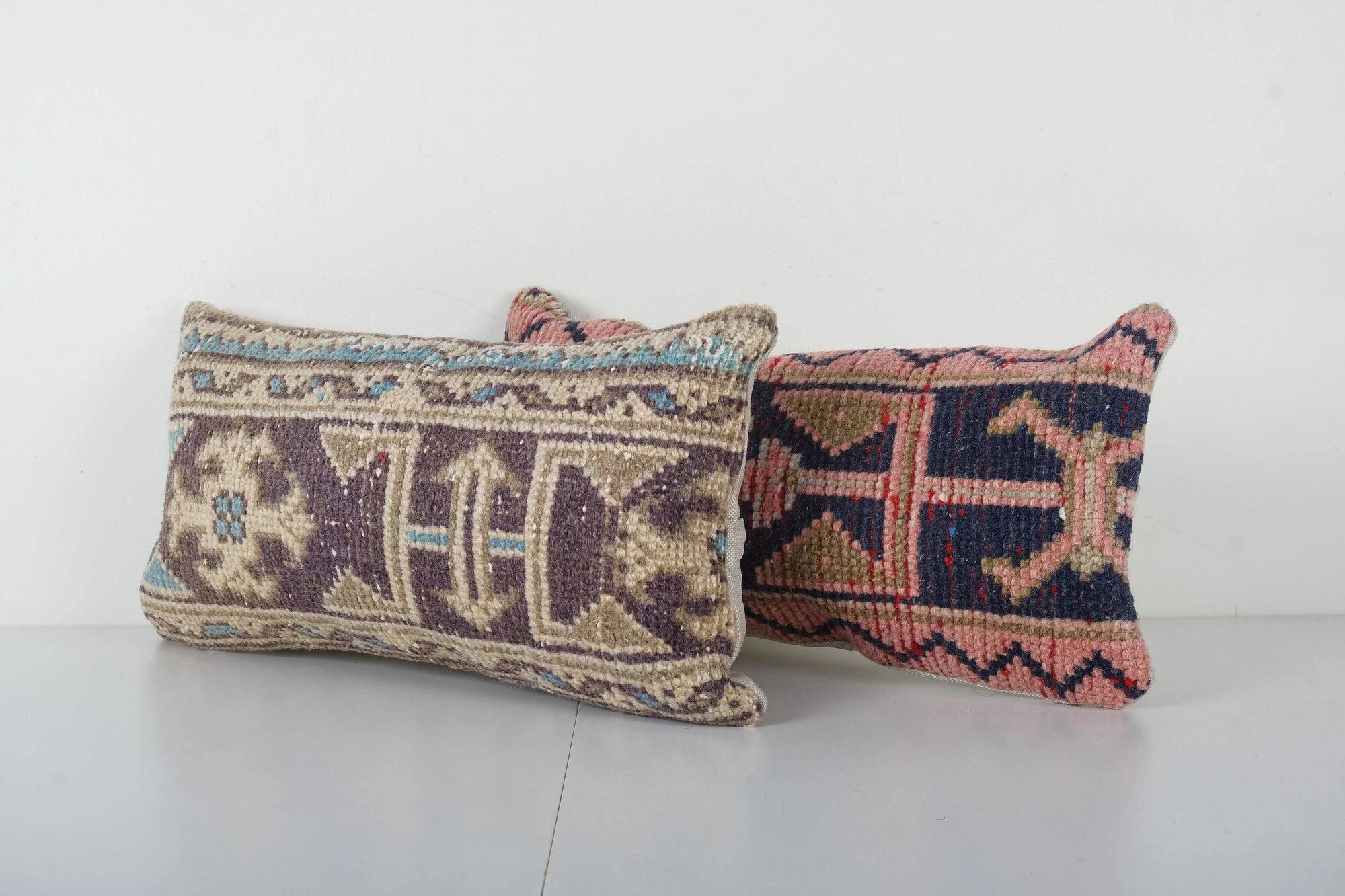 Set of 2 vintage Turkish cushion covers 23x48 cm
