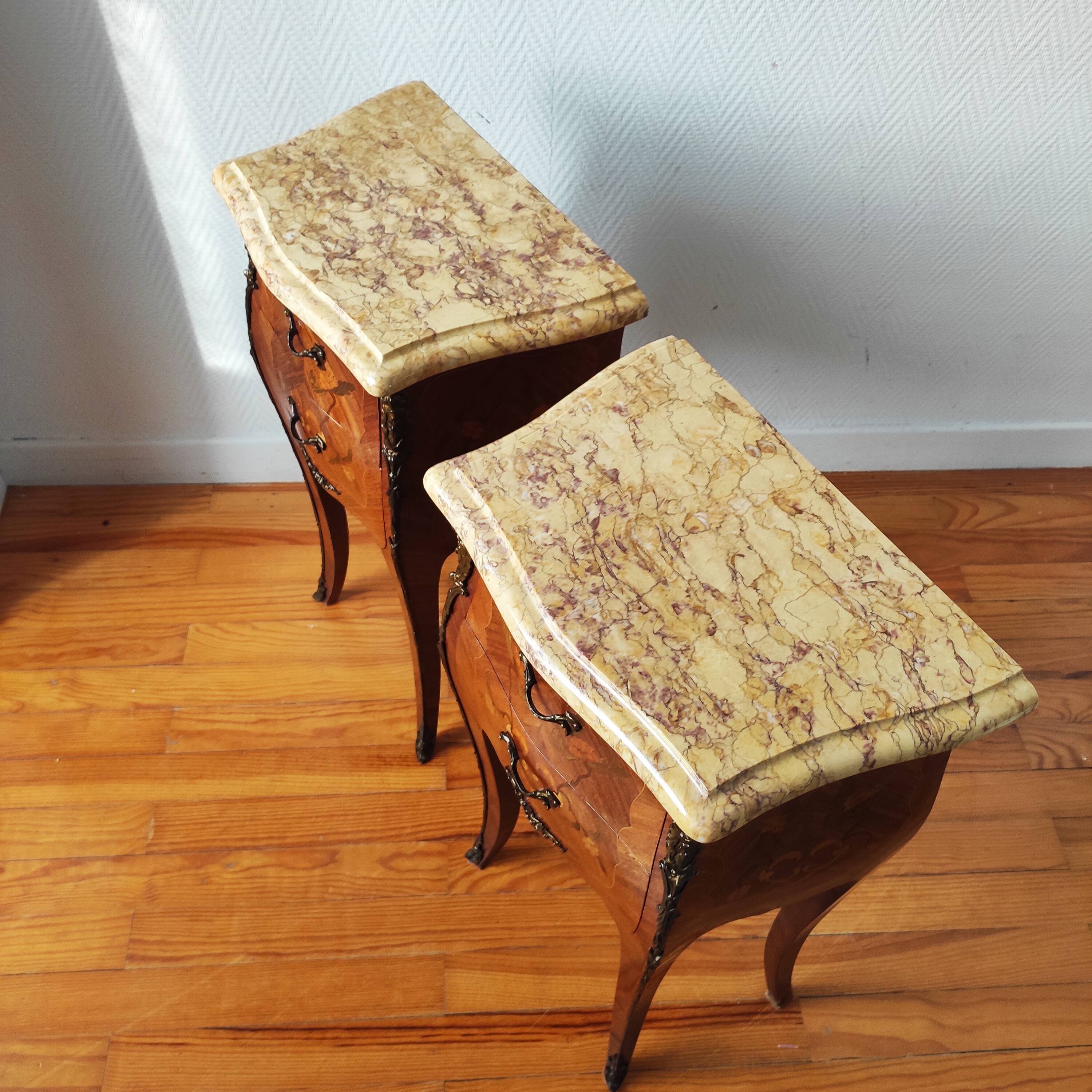 Pair of Louis XV style bedside tables