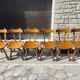 Set of 6 vintage chairs "Brutalist" in elm, 1950