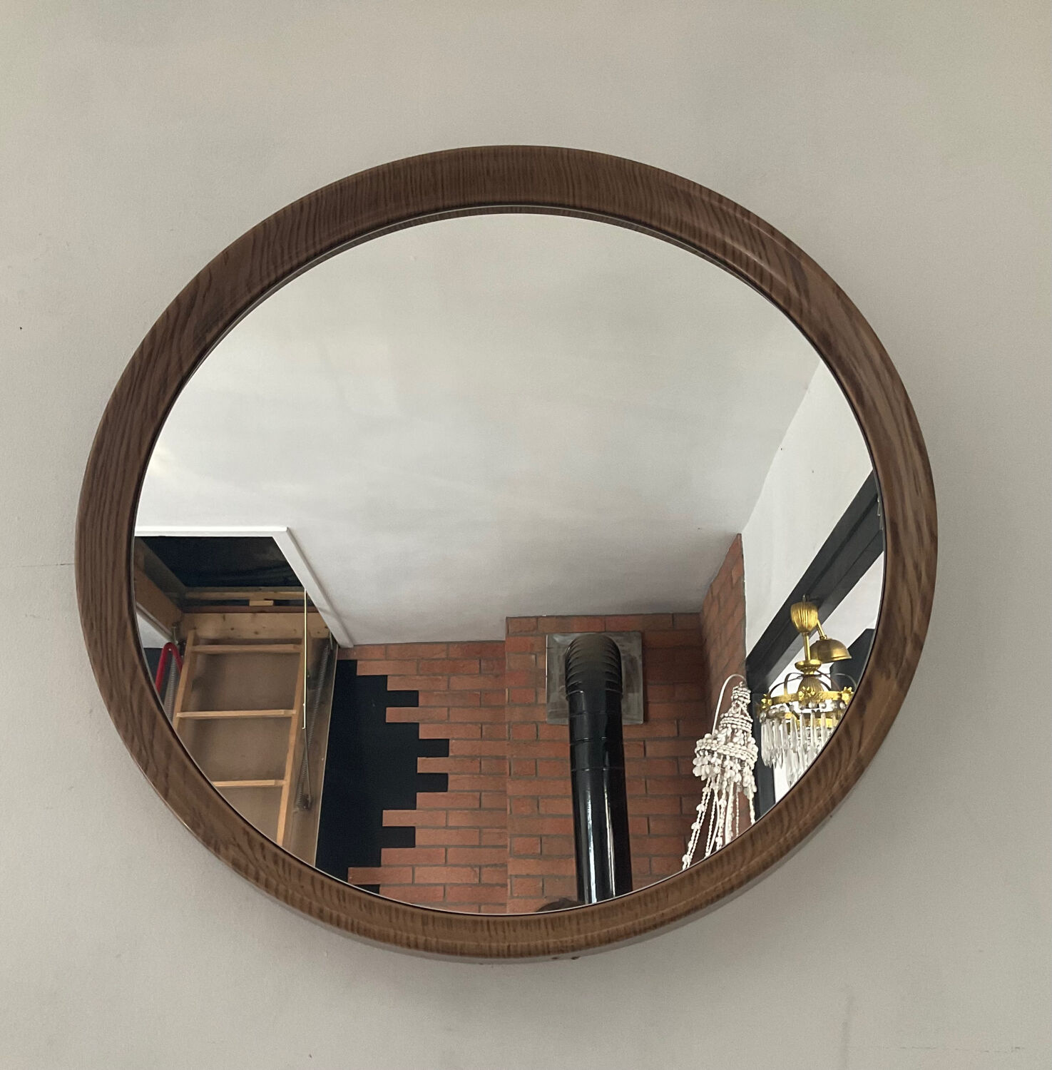 Vintage round mirror from the 70s