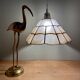 Vintage mother-of-pearl and brass lampshade pendant light