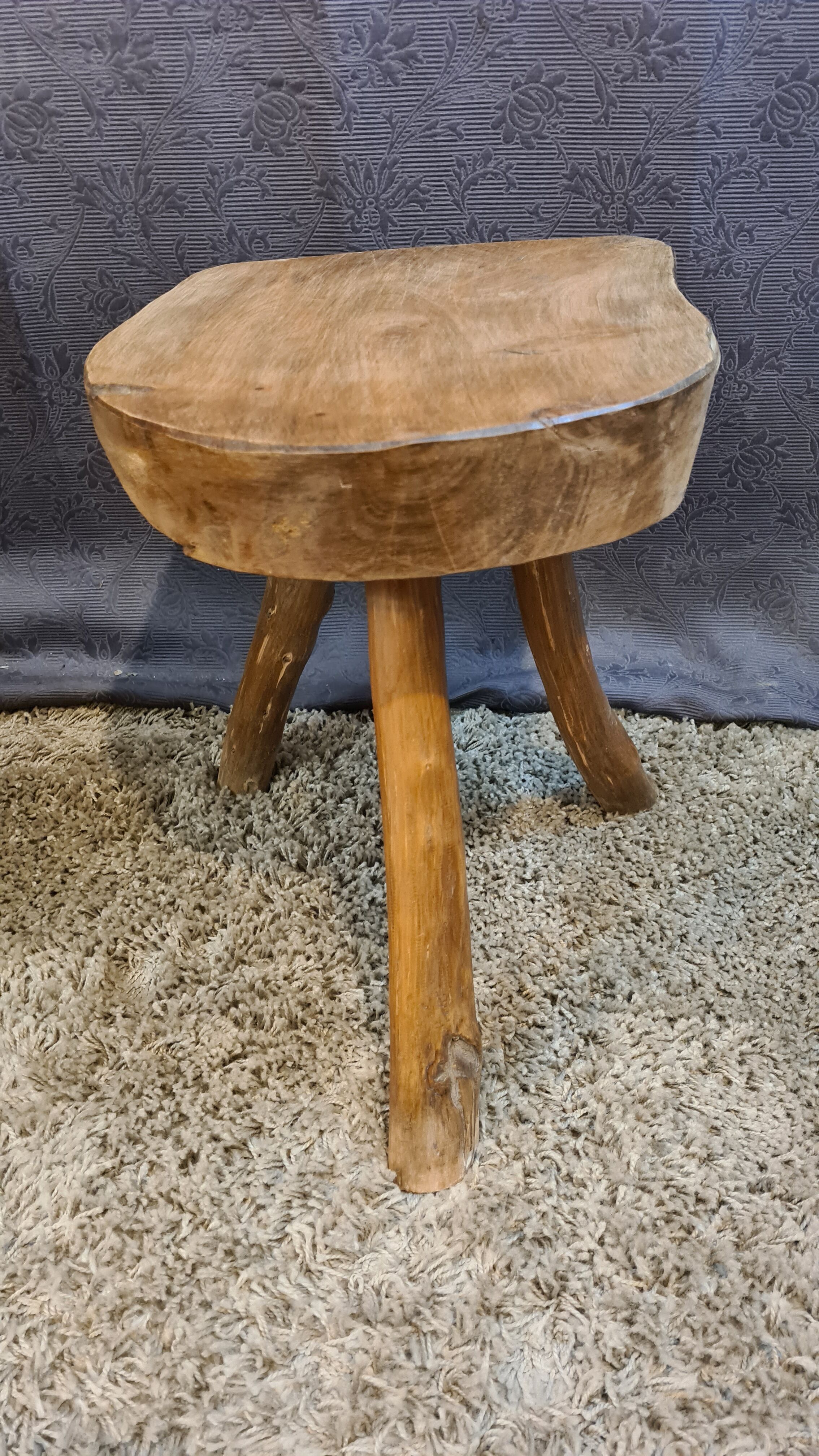 Tripod cowhide stool