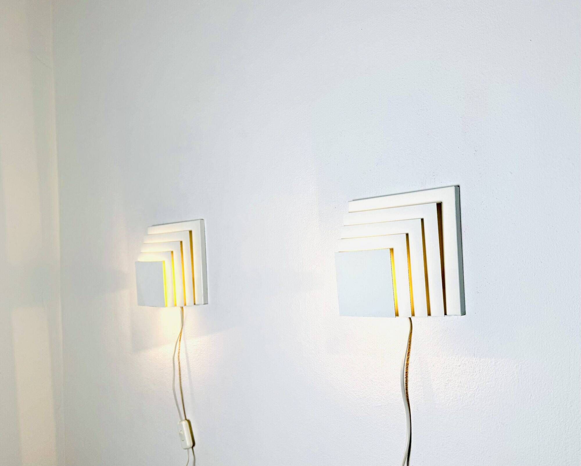 Geometric Square Layered Wall Lamps By Unknown Designer, The Netherlands 1960S