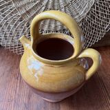 Provençal terracotta pitcher/jug with yellow glaze