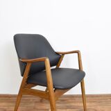 Swedish Leather Office Chairs by Alf Svensson for Dux, Set of 2
