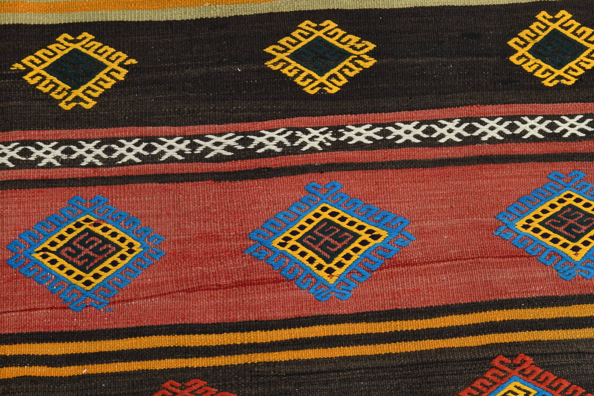 Brick Red Color Kilim Rug, Turkish Kilim Rug, 175x261 Cm