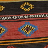 Brick Red Color Kilim Rug, Turkish Kilim Rug, 175x261 Cm