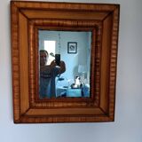 Miroir mural en rotin, osier et bois
