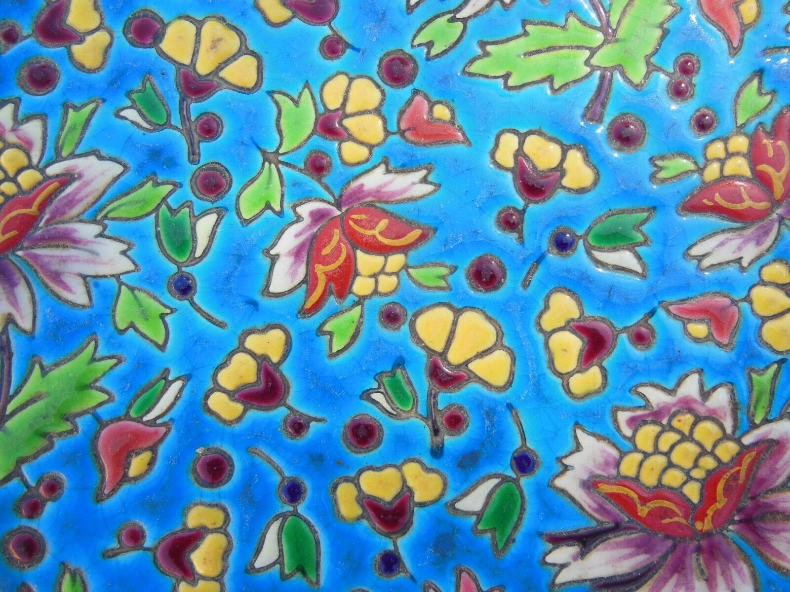 CLOISONNÉ DE LONGWY SOUS PLATE - RARE DÉCOR by LONGWY