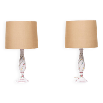Lampes de table italiennes en céramique Capodimonte des années 1960