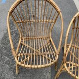 Pair of antique rattan armchairs