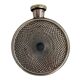 Art Deco flask in silver-plated metal, spiral guilloché decoration, DR marking
