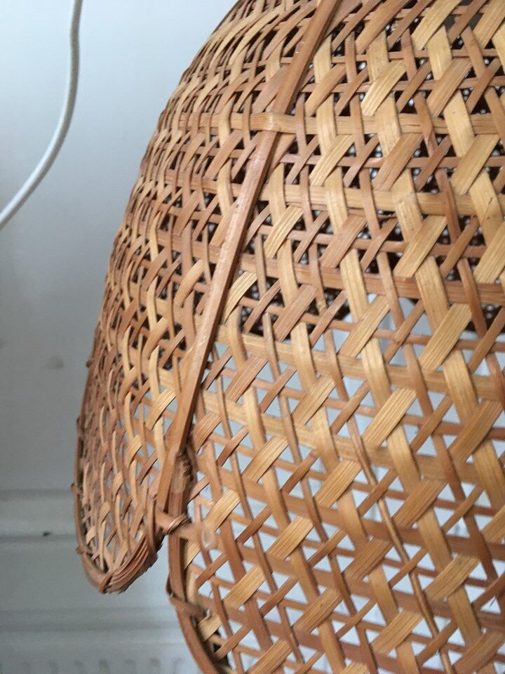 Vintage rafia hanging lamp