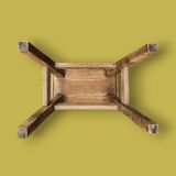 Rustic solid wood stool – brutalist spirit